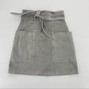 La Vie Rebecca Taylor jean skirt size 24 high waist with tie gray denim
